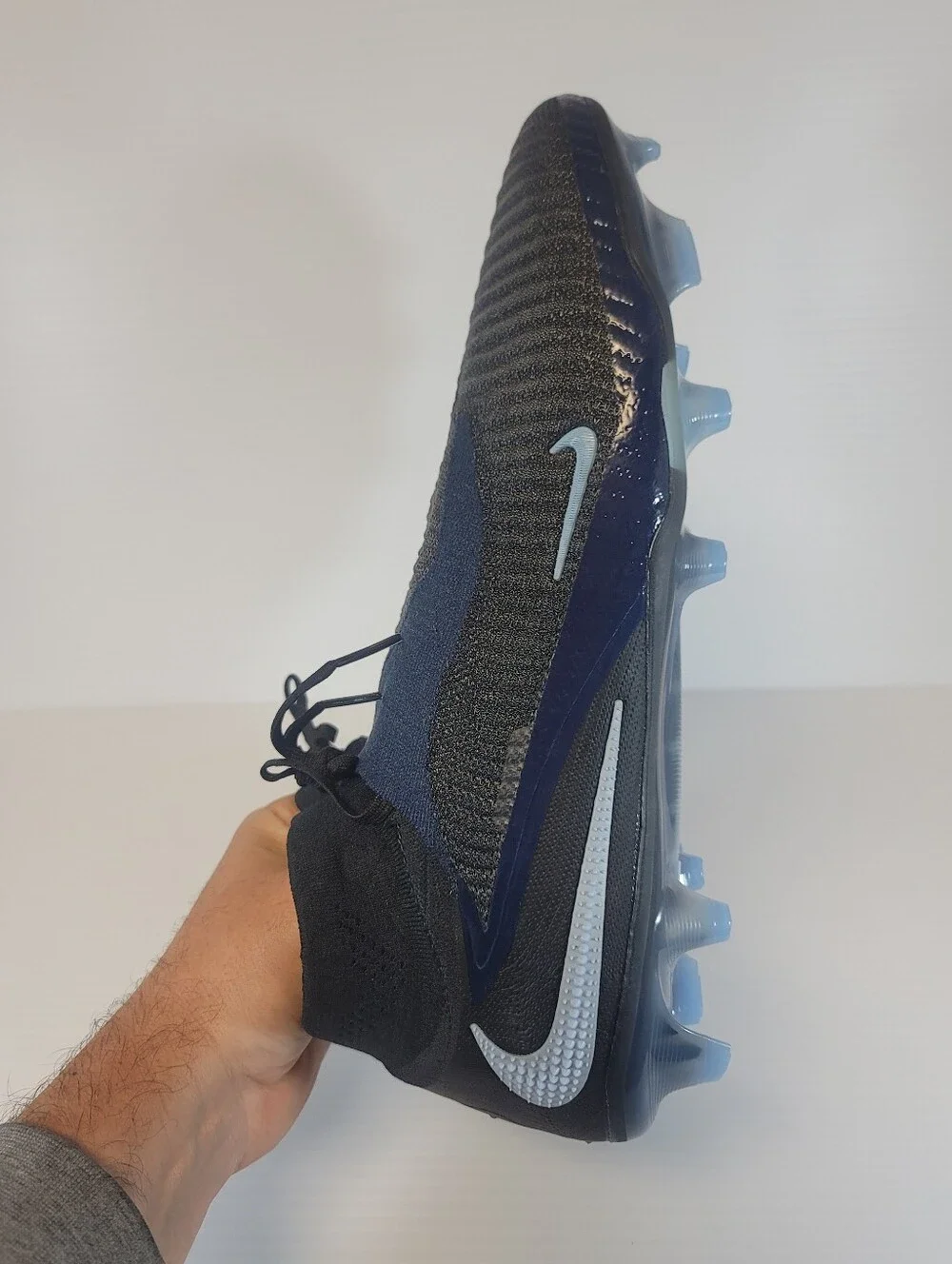 NEW Sz 12 Nike Phantom 6 High Elite Shadow Pack FG Cleats Black Blue HJ2147-003